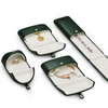New Arrival Dark Green PU Leather Double Open Jewelry Box Ring Earrings Pendant Necklace Jewelry Packaging Box