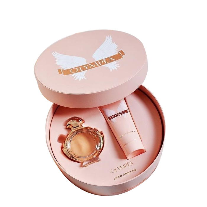 Luxury Creative Round Paper Skincare Cosmetic Set Packaging Box with Foam Insert for Make Up Liquid Foundation Tube