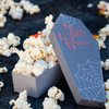 Mini Coffin Halloween Gift Box Packaging Paper Print Logo Spider Christmas Child Popcorn Candy Gift Box Packaging