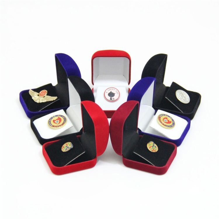 New Arrival Velvet Badge Packaging Box Brooch Gift Storage Box Commemorative Coin Collection Gift Box
