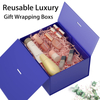 Custom Stylish Foldable Cardboard Paper Luxury Gift Boxes for Present Packaging with Ribbon