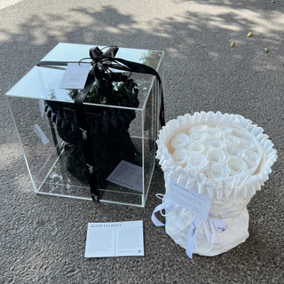 Transparent Acrylic Rose Flower Box Flower Gift Box With Cover Romantic Flower Fresh-keeping Box For Girlfriend Wife