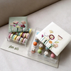 Hand Embroidered Satin Sequin Macaron Gift Box Luxury Wedding Chocolate Box Packaging Floral Embroidery Acrylic Candy Box