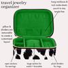 New Arrival PU Leather Small Square Leopard Print Travel Jewelry Case Portable Jewelry Organizer Box with Zipper