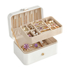 Fashion Design Jewelry Organizer 2-Layer Travel Jewelry Case Versatile Portable Earring Holder Necklace Storage Box