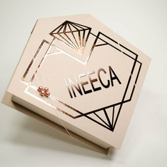 Convite Formato Diamante Luxury Custom Wedding Invitation Luxury Paper Box Pearls Rose Gold Hot Stamping Cardboard Handmade Box 