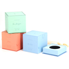 Customised Two Piece Rigid Packaging Square Texture Paper Cardboard Neck Top Bottom Box Luxury Candle Gift Box with Lid