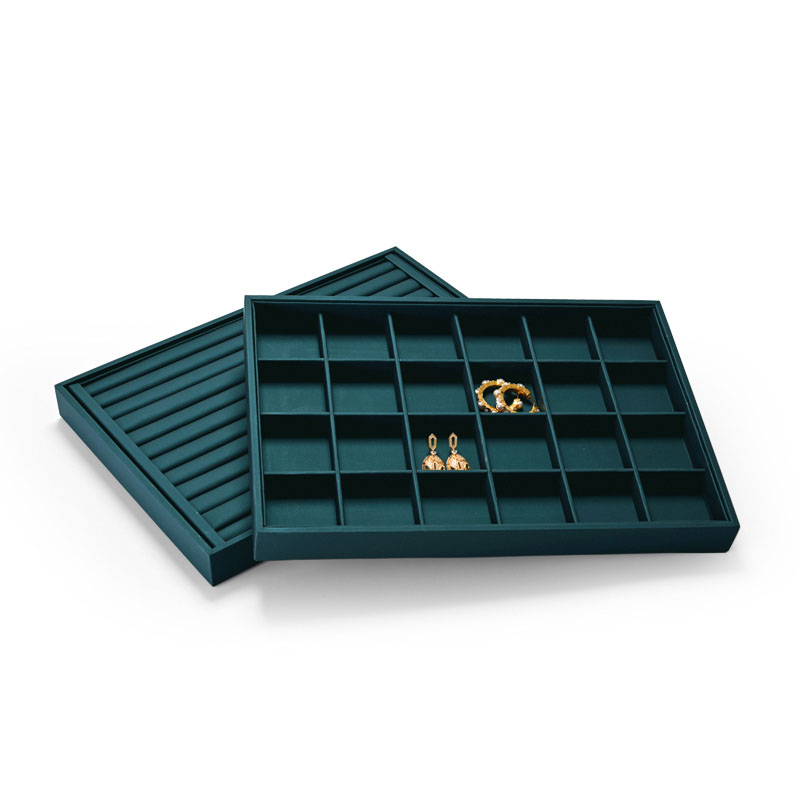 New Arrival Accept Custom Microfiber Mdf Jewelry Display Tray Necklace Rings Display Trays For Jewelry Showcase