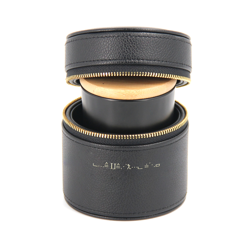 Manufacturer Custom Logo Luxury Unique Handmade Cardboard Round PU Leather Glass Candle Jar Gift Packaging Tube Box With Zipper