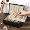 Solid Wood Jewelry Boxes Double Layer Wooden Jewelry Box Organizer Paint Wood Box for Women