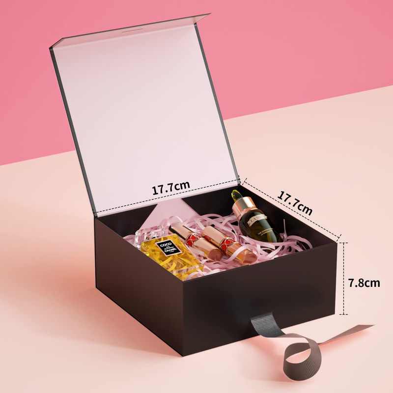 Large Custom Design Matte Black Large Rigid Paper Cardboard Gift Packaging Magnetic Folding Box For Wedding Dress
