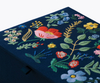 New Arrival Garden Party Blue Medium Embroidered Keepsake Magnetic Closure Foldable Gift Packaging Box