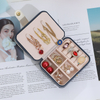 Wholesale PU Leather Small Jewelry Box with Mirror Travel Jewelry Storage Box Accept Customized