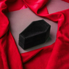 New Arrival Coffin Shaped Velvet Ring Box Custom Logo Black Ring Jewelry Storage Packaging Boxes