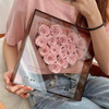 Wholesale Heart Shape Real Touch Forever Rose Acrylic CD Flower Box Christmas Birthday Gift For Girls