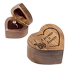 Heart Shaped Walnut Wood Ring Box Velvet Soft Interior Holder Jewelry Chest Organizer Earrings Coin Jewelry Wooden Presentation