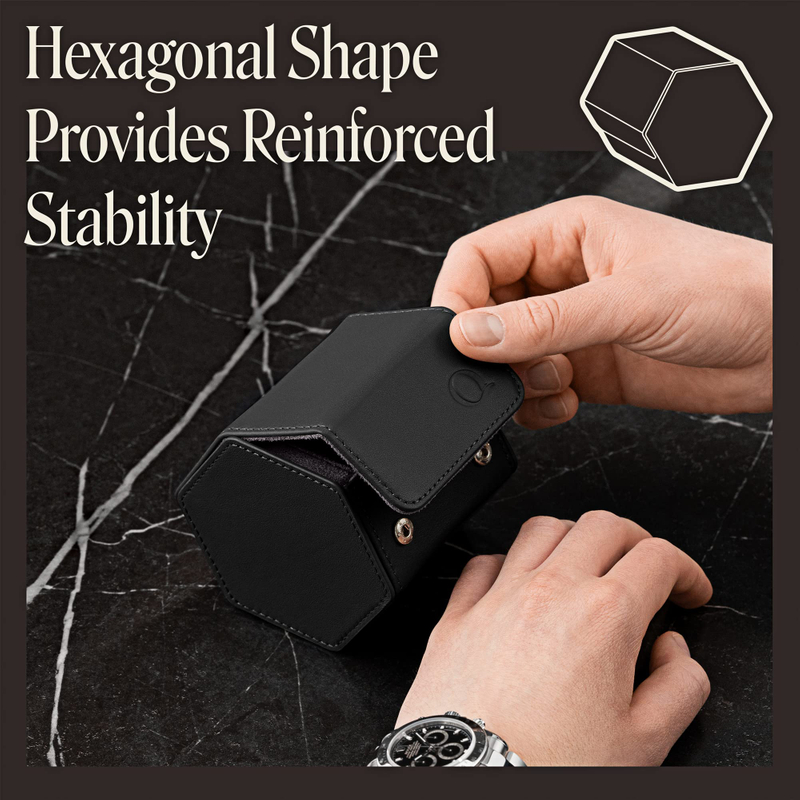 Top Selling Hexagon Pu Leather Men Watch Case Valentines Day Watch Gift Storage Box For Give It To Your Lover