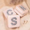 Factory Customized Mirror Storage Box 26 Printed Letters Portable Jewelry Travel Boxes Earrings Ring Boxes