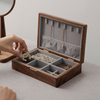 High Quality Walnut Wood Travel Jewelry Organizer Storage Box for Ring Earrings Necklace Bracelet