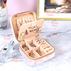 Small Portable Plush Velvet Travel Jewelry Organizer Box with Mirror for Women Girls Rings Earrings Necklaces Bracelet