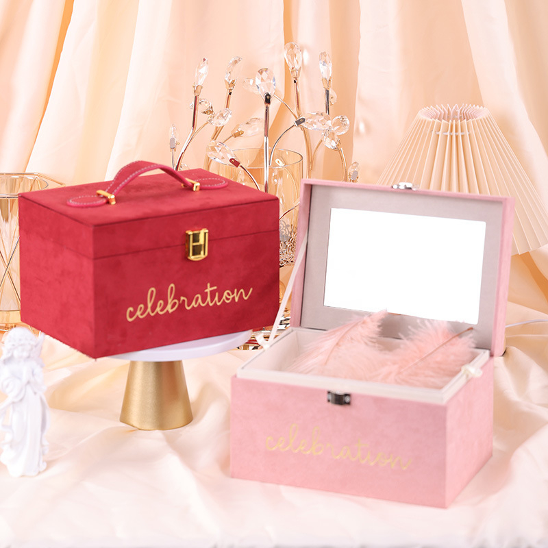 OEM Manufacturer Logo Organizer Luxury Large Suitcase Empty Packaging Vintage Cosmetic Jewelry Storage Gift Box