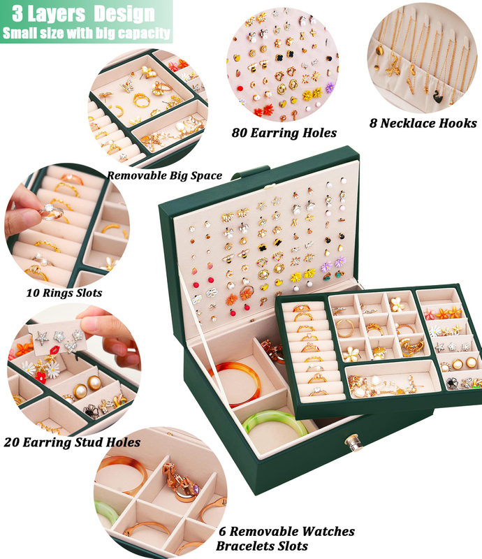 New Fashion Simple Ring Storage Bag Gift for Mother's Day Wholesale Gift Boxes For Jewelry Portable Travel Earring Box