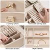 Ever Bright New 2-Layer Pu Leather Travel Jewelry Box Velvet Large Capacity Double Lock Jewelry Storage Box With Mirror/Handle