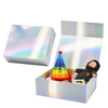Luxury Sliver Holografica Paper Magnetic Pr Gift Packaging Box Holographic Folding Cosmetic Packaging Gift Box Custom Logo