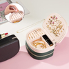 Portable Mini Pu Leather 2 Layer Travel Jewelry Organizer Box For Women