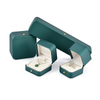 Decorative Button Proposal Gift Jewellery Pu Leather Ring Jewelry Packaging Boxes Blue Engagement Ring Box
