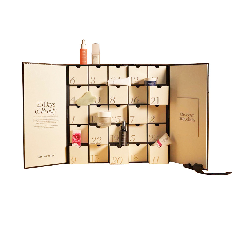 Wholesale Custom Printed Christmas Advent Calendar Bespoke Cardboard Packaging Blank Box With 24 Days For Chocolate