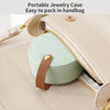 Wholesale Custom Small Trinket Round Travel Jewelry Ring Box With Logo PU Leather Jewellery Earring Necklace Gift Case Organizer