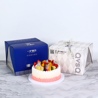 Golden Transparent Portable Cake Box Customized 4/6/8 Inch with Window Bakery Box Birthday for Party Wedding