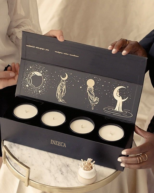 Black Luxury Candle Gift Box Gold Embossed Magnetic Cardboard Paper Packaging Rigid Box for Candle Jar Scented Candle Box