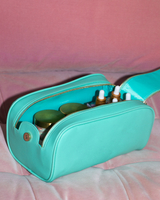 Double Zipper Skincare Travel Pouch Cosmetic Bag Organizers Boxes Vegan Leather Pink Luxury Waterproof Makeup Wash Bag