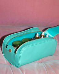 Double Zipper Skincare Travel Pouch Cosmetic Bag Organizers Boxes Vegan Leather Pink Luxury Waterproof Makeup Wash Bag