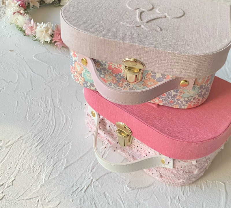 cherry mini suitcase makeup packaging box cardboard box suitcase with handle customized christmas baby toy gift boxes storage