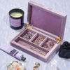 Custom Purple Velvet Bracelet Earring Box Lined Soft Lavender Necklace Ring Set Box Premium Jewelry Packaging Box with Logo