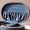 Gold Embroidered Moon Jewelry Box Organizer Zip Closes Earring Packaging Box Velvet Fabric Necklace Pendant Ring Box Storage 