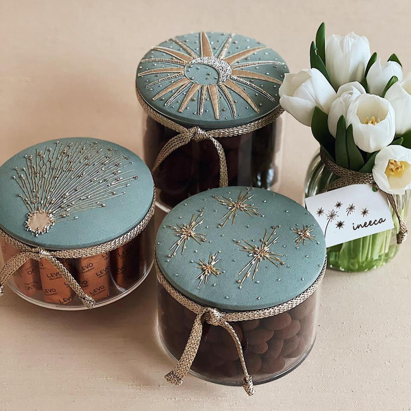 Beaded Embroidered Acrylic Chocolate Box