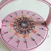 Embroidered Leather Travel Jewelry Gift Box Organizer with Mirror