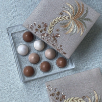 Hand Fabric Luxury Empty Ramadan Wedding Acrylic Dessert Chocolate Box with Embroidery