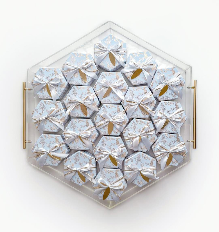 Acrylic Tray Chocolate Candy Dates Box Gift Box with Ribbon