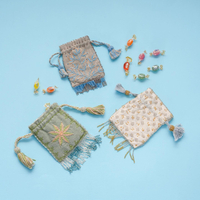 Hand-embroidered Tassel Pouch