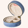 Mini Portable Velvet Embroidered Box Travel Storage Ring Necklace Bracelet Earring Jewelry Boxes with Pouch