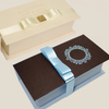 Fancy Mini White Gold Wedding Magnetic Closure Gift Storage Paper Box Packaging with Ribbon Lids Wedding Candy Box