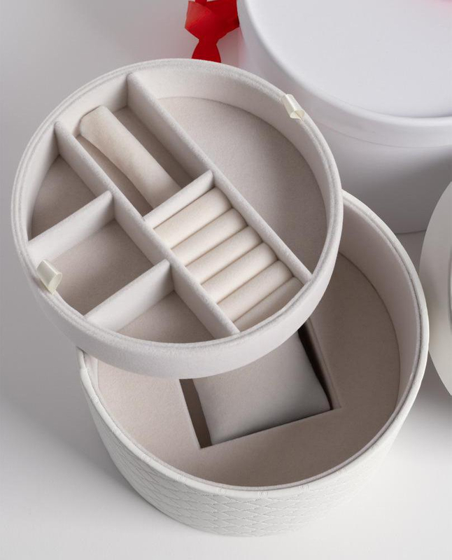 Double Layer Cylinder Watch Jewelry Leather Box