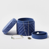  Blue Velvet Round Lidded Trinket Box Fabric Soft-touch Ring Watch Necklace Earring Set Box Jewelry Pendant Box Packaging
