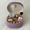 Lilac Ostrich Mini Vanity Case Zipper Skincare Box Packaging 