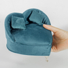 Heart Shaped Sofa Earring Ring Jewellery Organiser Valentine's Day Gift Portable Velvet Luxury Bracelet Necklace Sofa Jewelry Box